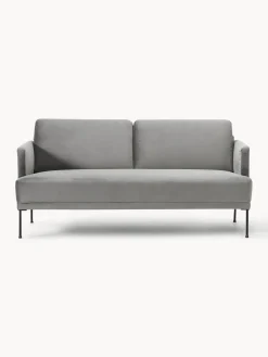Sofás 2 Plazas|Sofás>Westwing Collection Sofá de terciopelo Fluente (2 plazas) Terciopelo gris