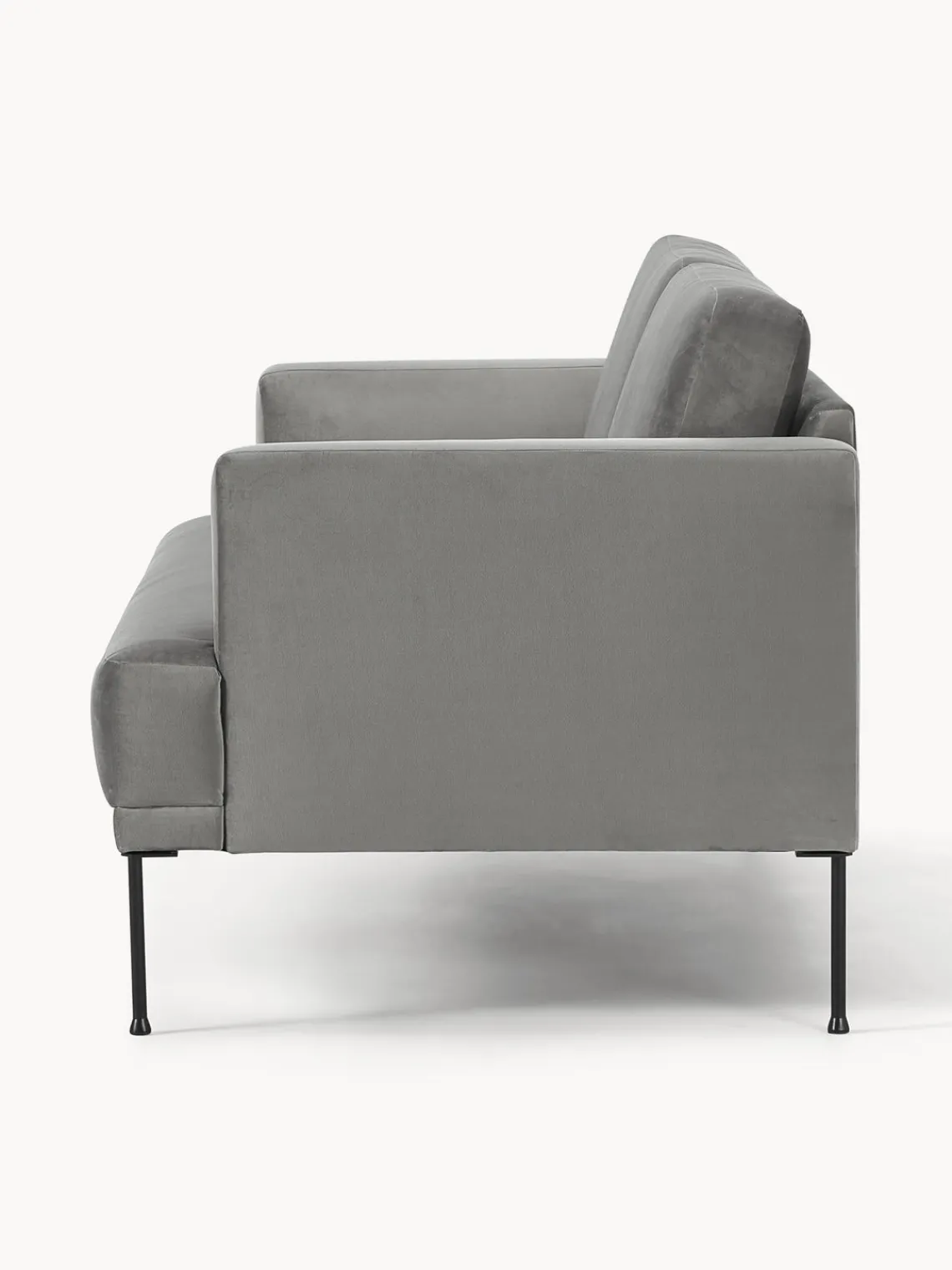 Sofás 2 Plazas|Sofás>Westwing Collection Sofá de terciopelo Fluente (2 plazas) Terciopelo gris