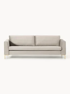 Sofás 3 Plazas|Sofás>Westwing Collection Sofá de terciopelo Luna (3 plazas) Terciopelo greige