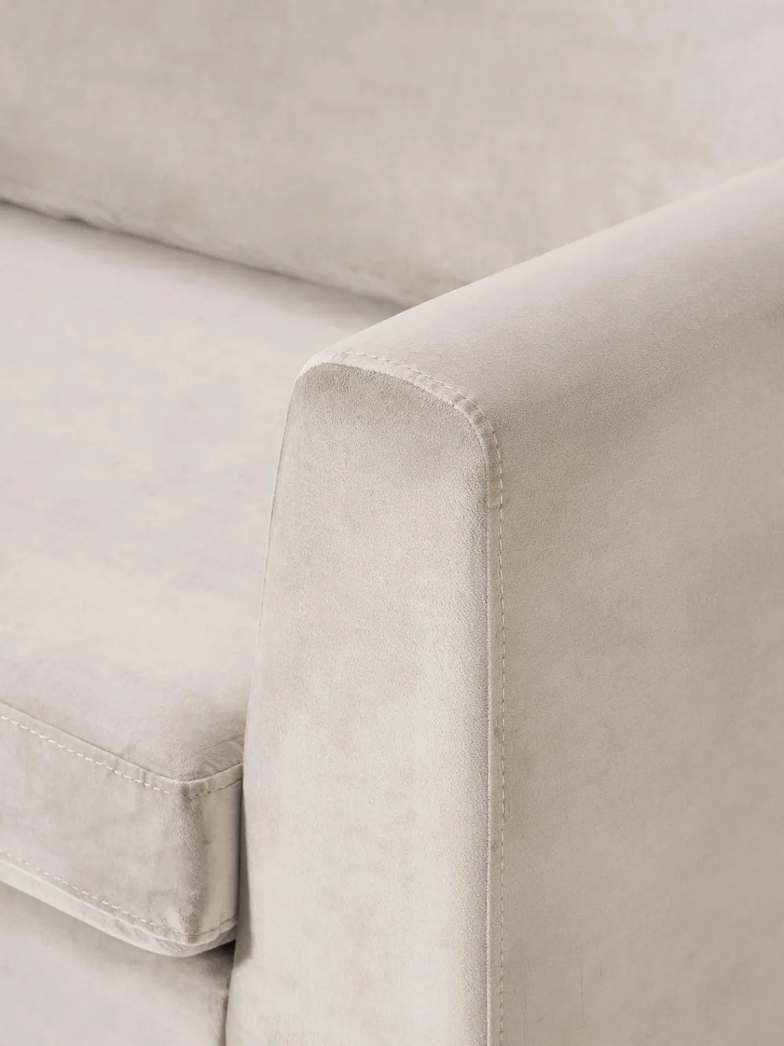 Sofás 3 Plazas|Sofás>Westwing Collection Sofá de terciopelo Luna (3 plazas) Terciopelo greige