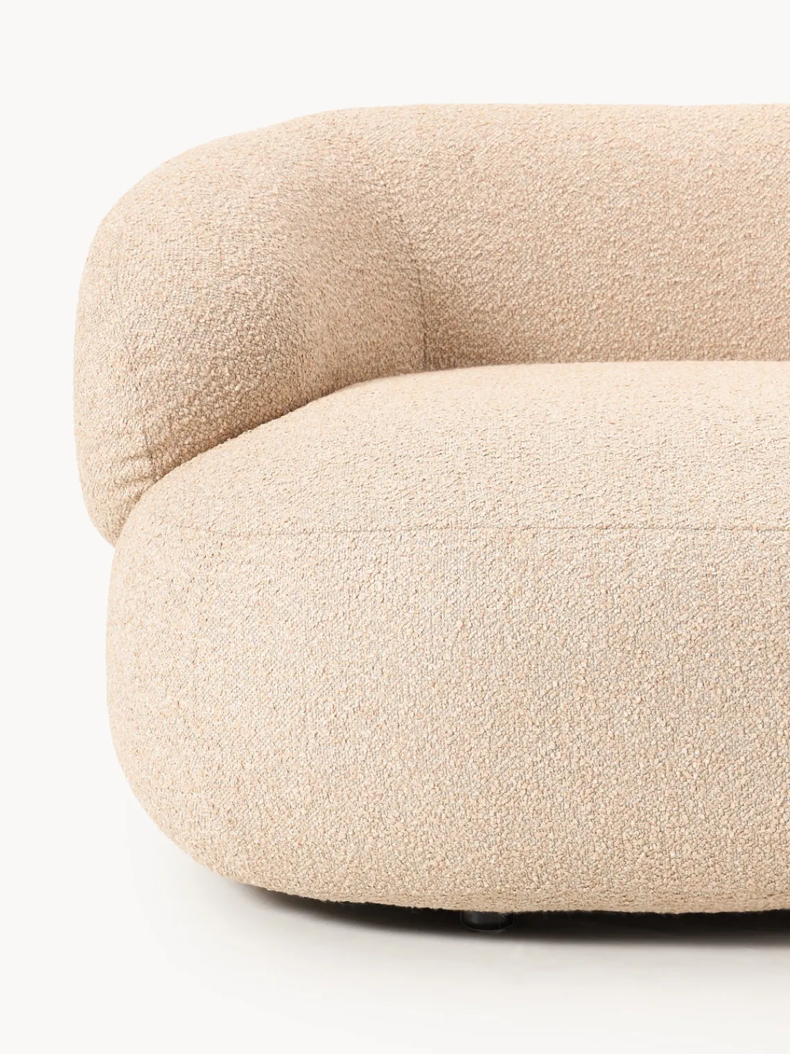 Sofás 3 Plazas|Sofás>Westwing Collection Sofá en tejido bouclé Alba (4 plazas) Bouclé melocotón