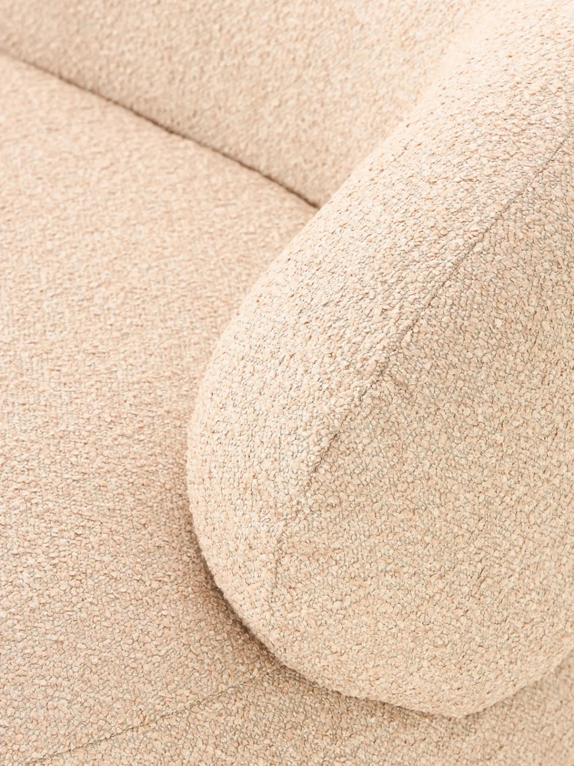 Sofás 3 Plazas|Sofás>Westwing Collection Sofá en tejido bouclé Alba (4 plazas) Bouclé melocotón