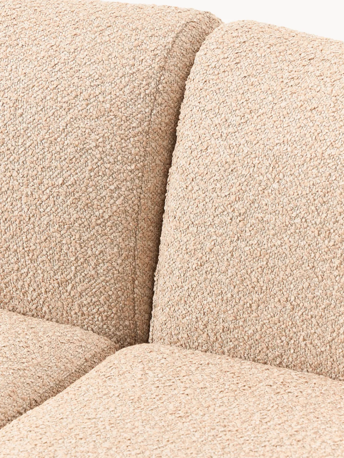 Sofás 3 Plazas|Sofás>Westwing Collection Sofá en tejido bouclé Alba (4 plazas) Bouclé melocotón