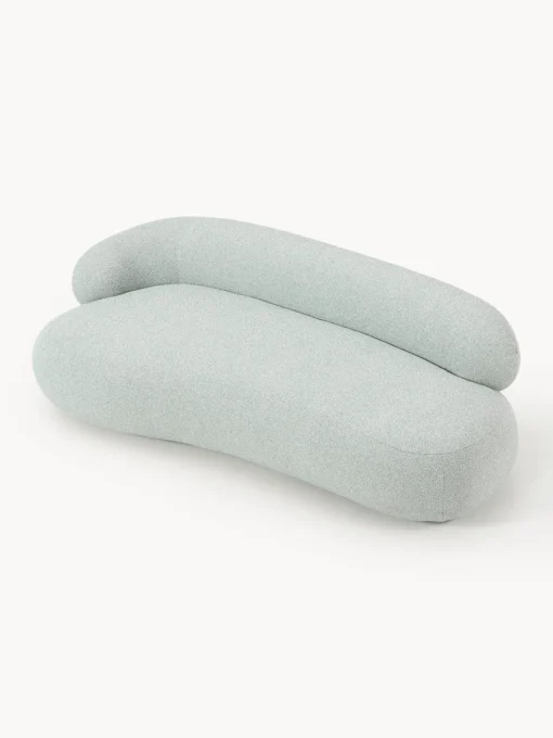 Sofás 3 Plazas|Sofás>Westwing Collection Sofá en tejido bouclé Alba (3 plazas) Bouclé azul claro