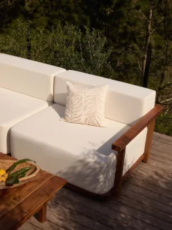 New Sofá lounge para exterior de madera de acacia Matheus (2 plazas) Sofás De Exterior|Sofás De Exterior