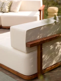 New Sofá lounge para exterior de madera de acacia Matheus (2 plazas) Sofás De Exterior|Sofás De Exterior