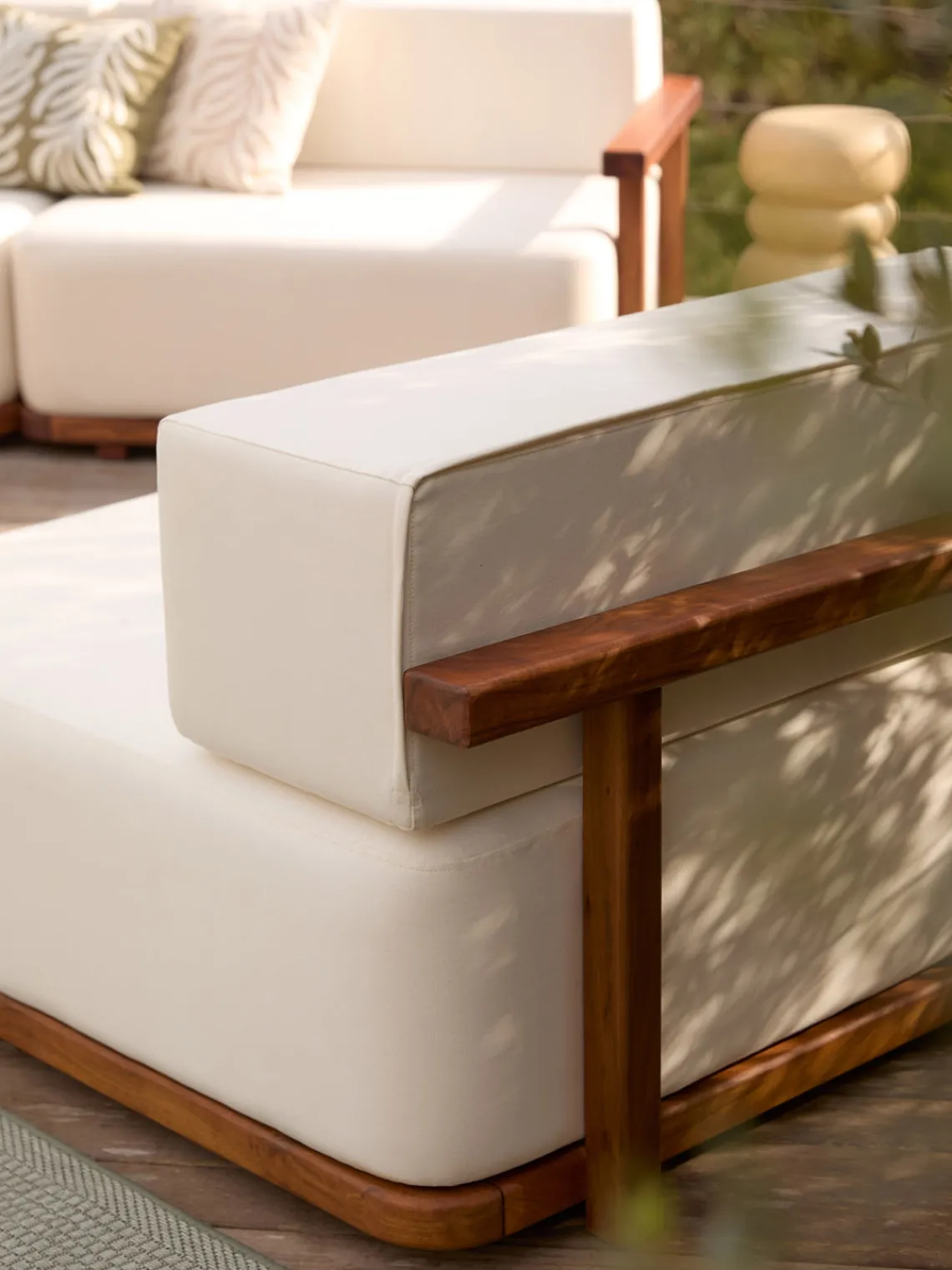 New Sofá lounge para exterior de madera de acacia Matheus (2 plazas) Sofás De Exterior|Sofás De Exterior