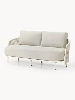 Sofás De Exterior|Sofás De Exterior>Westwing Collection Sofá lounge para exterior Sienna (2 plazas) Gris claro, blanco Off White