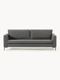 Sofás 3 Plazas|Sofás>Westwing Collection Sofá Luna (3 plazas) Tejido gris antracita