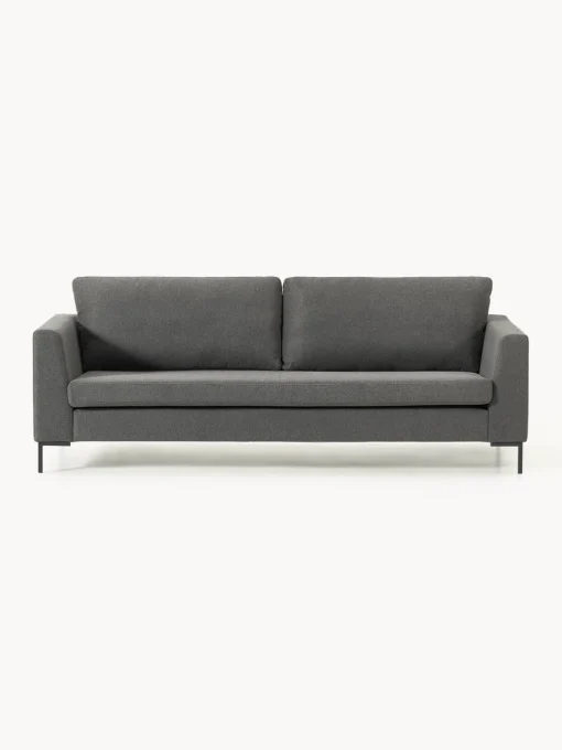 Sofás 3 Plazas|Sofás>Westwing Collection Sofá Luna (3 plazas) Tejido gris antracita