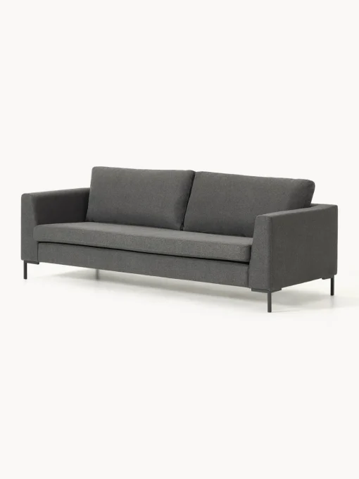 Sofás 3 Plazas|Sofás>Westwing Collection Sofá Luna (3 plazas) Tejido gris antracita