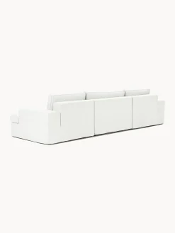 Sofás Rinconeras|Sofás></noscript>Westwing Collection Sofá modular con reposapiés izquierdo/derecho Russell (4 plazas), desenfundable Tejido blanco Off White jaspeado