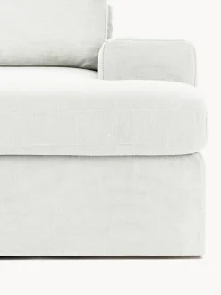 Sofás Rinconeras|Sofás></noscript>Westwing Collection Sofá modular con reposapiés izquierdo/derecho Russell (4 plazas), desenfundable Tejido blanco Off White jaspeado