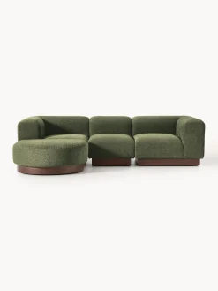 New Sofá modular con reposapiés de borreguillo bouclé Natalie (3 plazas) Sofás Rinconeras|Sofás