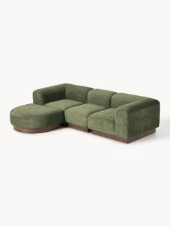 New Sofá modular con reposapiés de borreguillo bouclé Natalie (3 plazas) Sofás Rinconeras|Sofás
