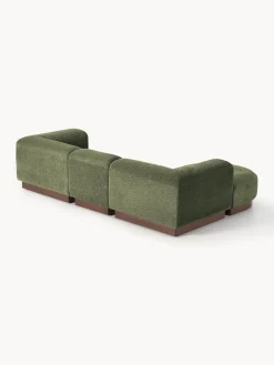 New Sofá modular con reposapiés de borreguillo bouclé Natalie (3 plazas) Sofás Rinconeras|Sofás