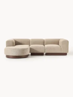 Outlet Sofá modular con reposapiés de borreguillo bouclé Natalie (3 plazas) Sofás Rinconeras|Sofás