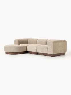 Outlet Sofá modular con reposapiés de borreguillo bouclé Natalie (3 plazas) Sofás Rinconeras|Sofás
