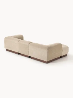 Outlet Sofá modular con reposapiés de borreguillo bouclé Natalie (3 plazas) Sofás Rinconeras|Sofás