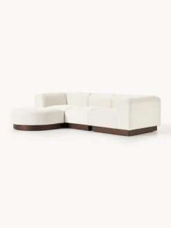 Sofá modular con reposapiés de borreguillo bouclé Natalie (3 plazas) Sofás Rinconeras|Sofás