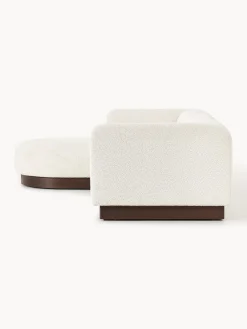 Sofá modular con reposapiés de borreguillo bouclé Natalie (3 plazas) Sofás Rinconeras|Sofás