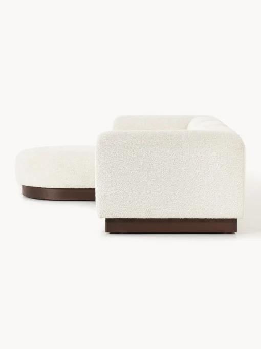 Sofá modular con reposapiés de borreguillo bouclé Natalie (3 plazas) Sofás Rinconeras|Sofás