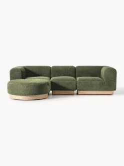 New Sofá modular con reposapiés de borreguillo bouclé Natalie (3 plazas) Sofás Rinconeras|Sofás