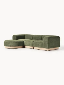 New Sofá modular con reposapiés de borreguillo bouclé Natalie (3 plazas) Sofás Rinconeras|Sofás