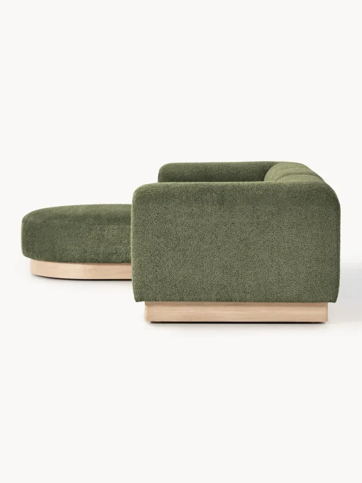 New Sofá modular con reposapiés de borreguillo bouclé Natalie (3 plazas) Sofás Rinconeras|Sofás