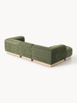 New Sofá modular con reposapiés de borreguillo bouclé Natalie (3 plazas) Sofás Rinconeras|Sofás