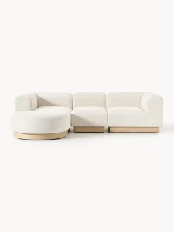 Sale Sofá modular con reposapiés de borreguillo bouclé Natalie (3 plazas) Sofás Rinconeras|Sofás