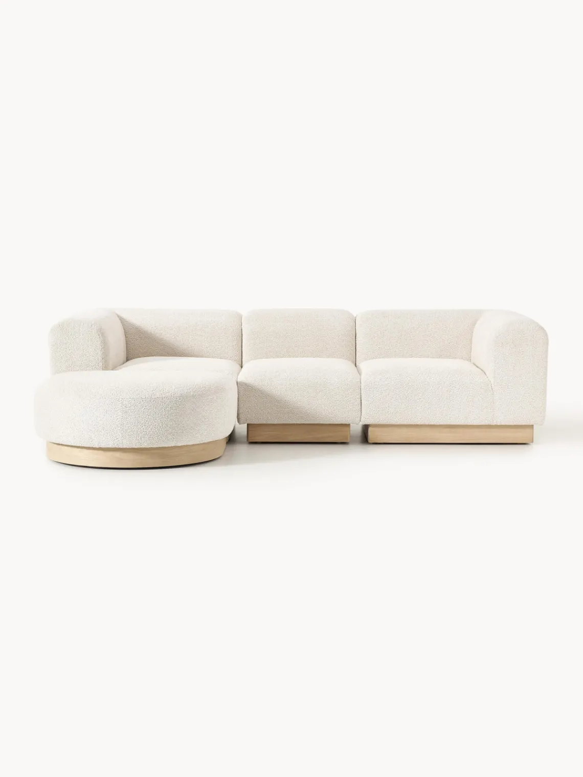 Sale Sofá modular con reposapiés de borreguillo bouclé Natalie (3 plazas) Sofás Rinconeras|Sofás