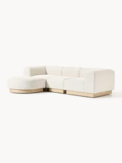 Sale Sofá modular con reposapiés de borreguillo bouclé Natalie (3 plazas) Sofás Rinconeras|Sofás