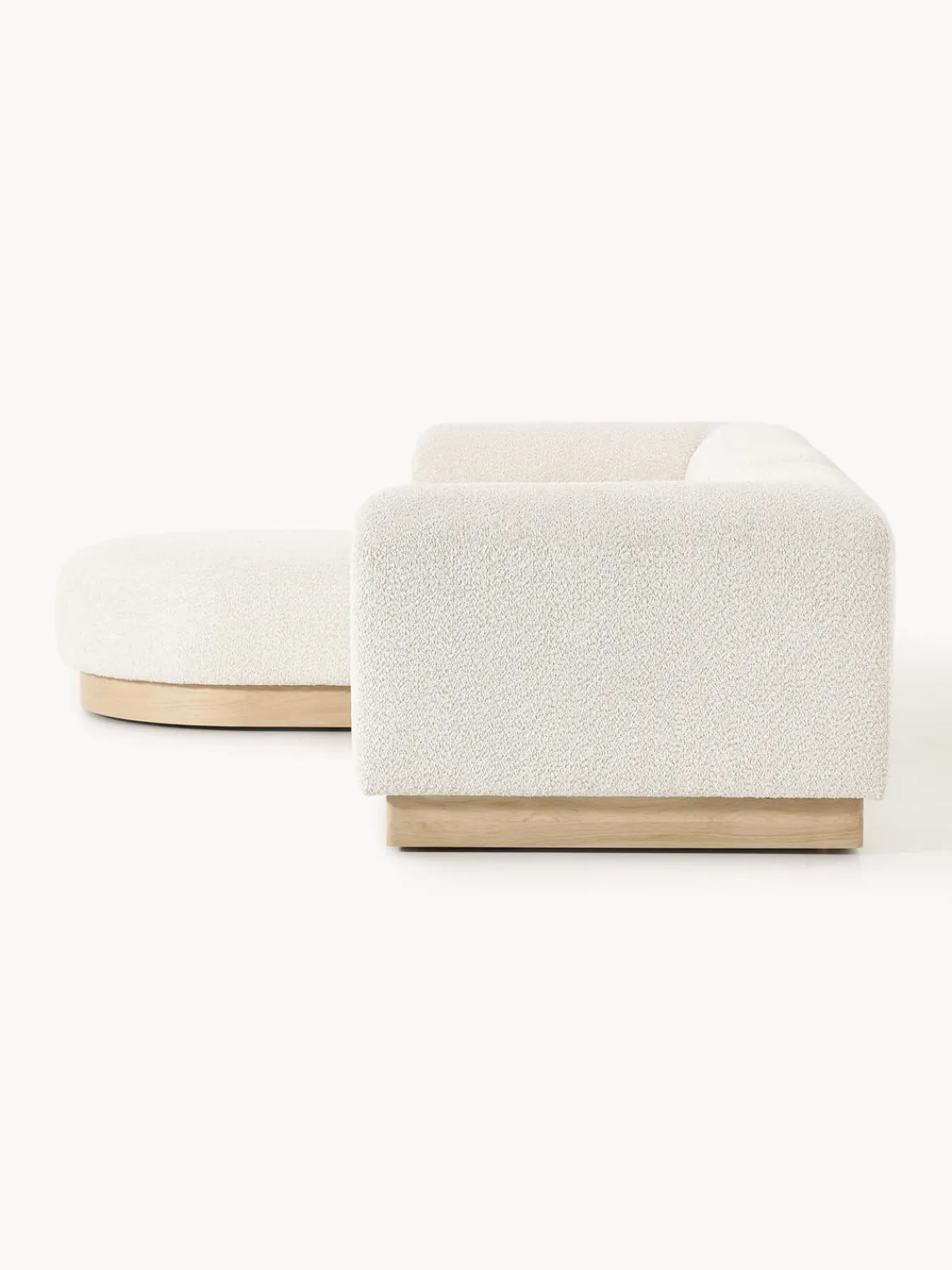 Sale Sofá modular con reposapiés de borreguillo bouclé Natalie (3 plazas) Sofás Rinconeras|Sofás