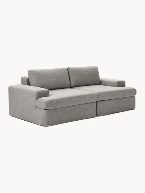 Sofás 3 Plazas|Sofás>Westwing Collection Sofá modular con tapizado desenfundable Russell (3 plazas) Tejido gris jaspeado