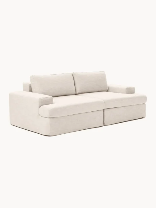 Sofás 3 Plazas|Sofás>Westwing Collection Sofá modular con tapizado desenfundable Russell (3 plazas) Tejido beige claro jaspeado