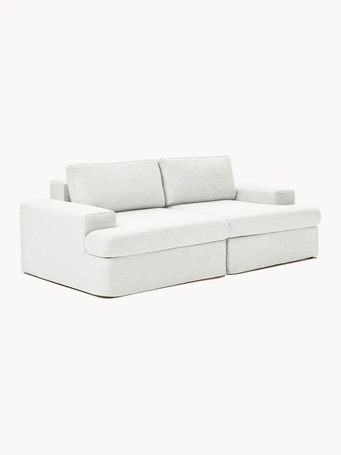 Sofás 3 Plazas|Sofás>Westwing Collection Sofá modular con tapizado desenfundable Russell (3 plazas) Tejido blanco Off White jaspeado