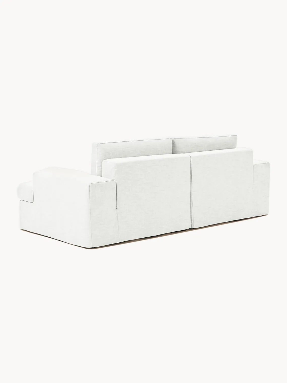 Sofás 3 Plazas|Sofás>Westwing Collection Sofá modular con tapizado desenfundable Russell (3 plazas) Tejido blanco Off White jaspeado