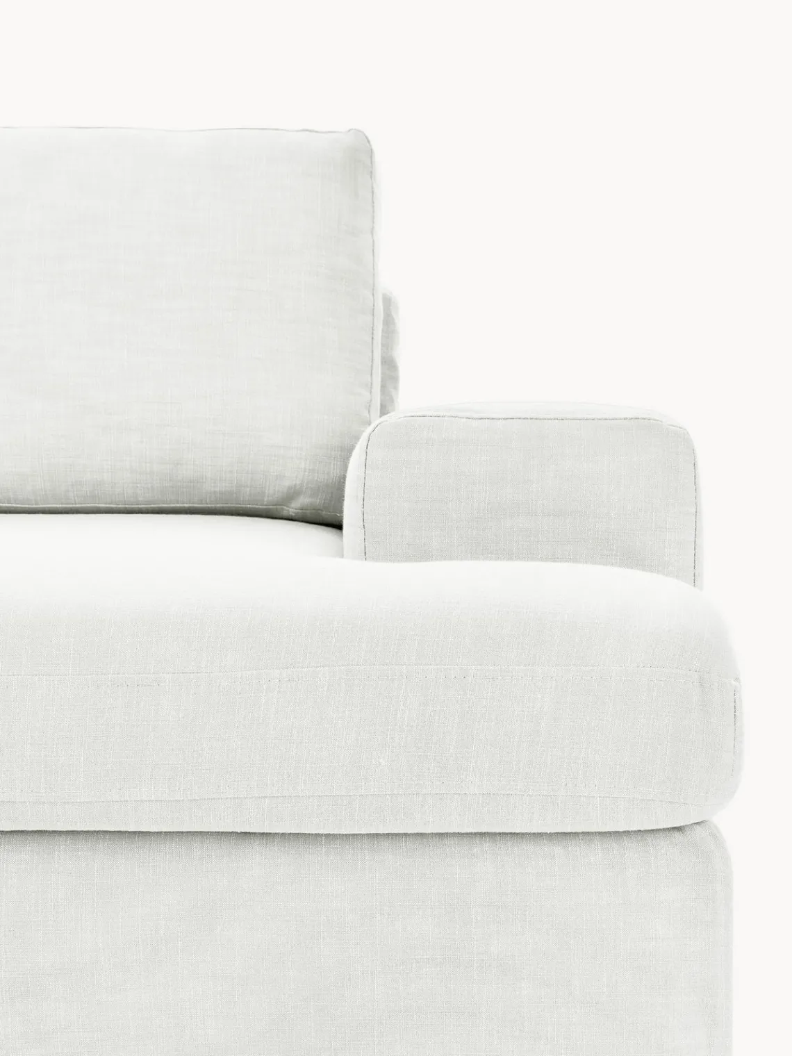 Sofás 3 Plazas|Sofás>Westwing Collection Sofá modular con tapizado desenfundable Russell (3 plazas) Tejido blanco Off White jaspeado