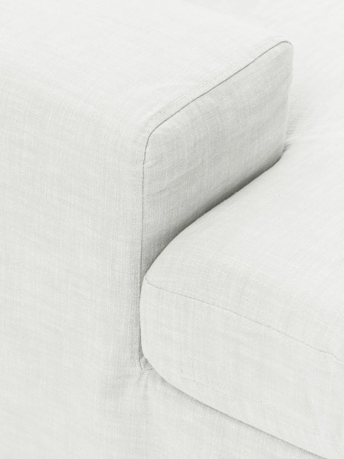 Sofás 3 Plazas|Sofás>Westwing Collection Sofá modular con tapizado desenfundable Russell (3 plazas) Tejido blanco Off White jaspeado