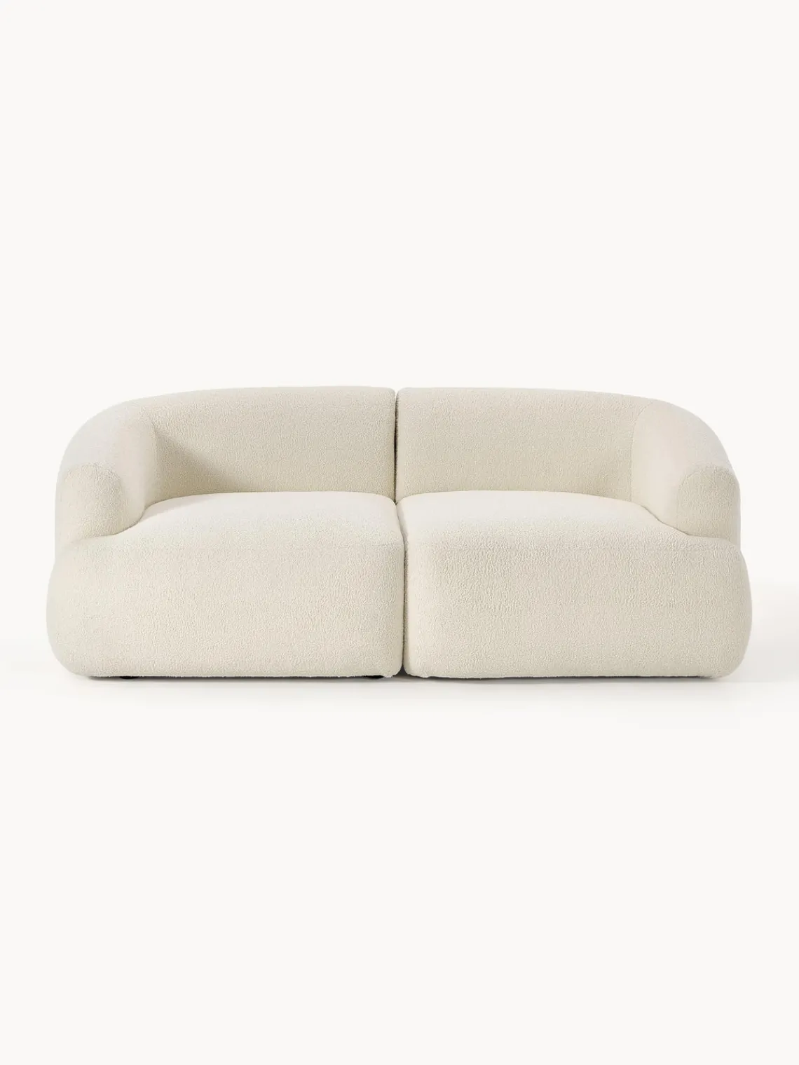 Sofás 2 Plazas|Sofás>Westwing Collection Sofá modular de borreguillo Sofia (2 plazas) Borreguillo blanco Off White