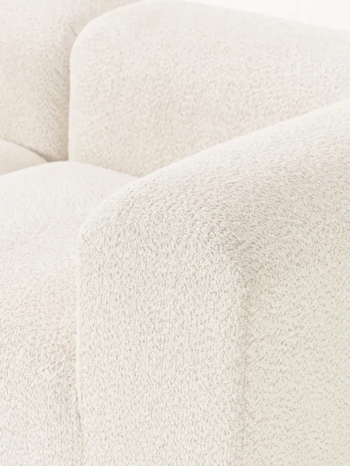 Sofás 3 Plazas|Sofás>Westwing Collection Sofá modular de borreguillo bouclé Natalie (3 plazas) Borreguillo bouclé blanco Off White, madera de haya clara