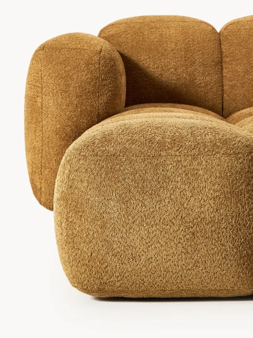 Sofás Rinconeras|Sofás>Westwing Collection Sofá modular de borreguillo bouclé con reposapiés izquierdo/derecho Tayla (4 plazas) Borreguillo bouclé ocre