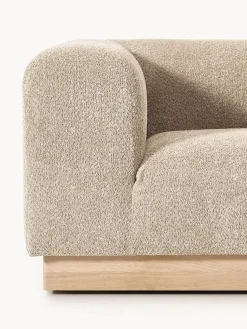 Sofás 3 Plazas|Sofás></noscript>Westwing Collection Sofá modular de borreguillo bouclé Natalie (3 plazas) Borreguillo bouclé beige, madera de haya clara