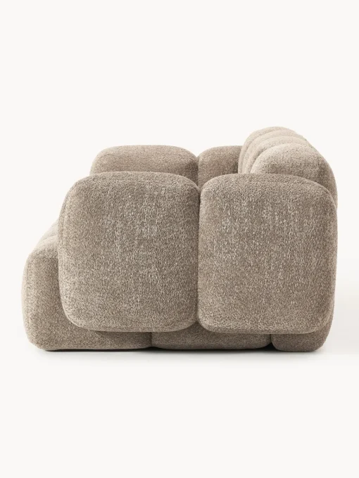 Sofás 3 Plazas|Sofás>Westwing Collection Sofá modular de borreguillo bouclé Tayla (3 plazas) Borreguillo bouclé gris pardo