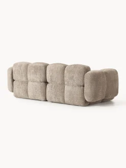 Sofás 3 Plazas|Sofás></noscript>Westwing Collection Sofá modular de borreguillo bouclé Tayla (3 plazas) Borreguillo bouclé gris pardo