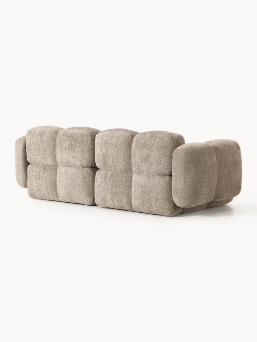 Sofás 3 Plazas|Sofás>Westwing Collection Sofá modular de borreguillo bouclé Tayla (3 plazas) Borreguillo bouclé gris pardo