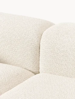 Sofás 3 Plazas|Sofás></noscript>Westwing Collection Sofá modular de borreguillo bouclé Natalie (3 plazas) Borreguillo bouclé blanco Off White, madera de haya oscura