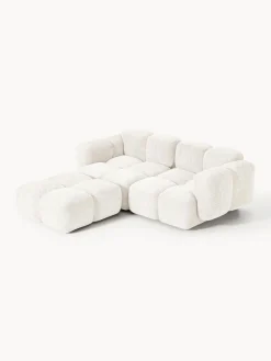 New Sofá modular de borreguillo bouclé con reposapiés Tayla (3 plazas) Sofás Rinconeras|Sofás