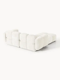 New Sofá modular de borreguillo bouclé con reposapiés Tayla (3 plazas) Sofás Rinconeras|Sofás